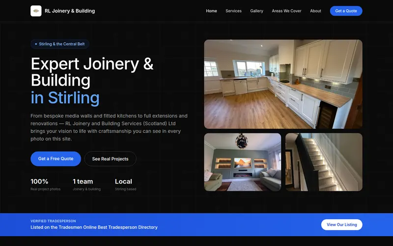 RL Joinery & Building homepage